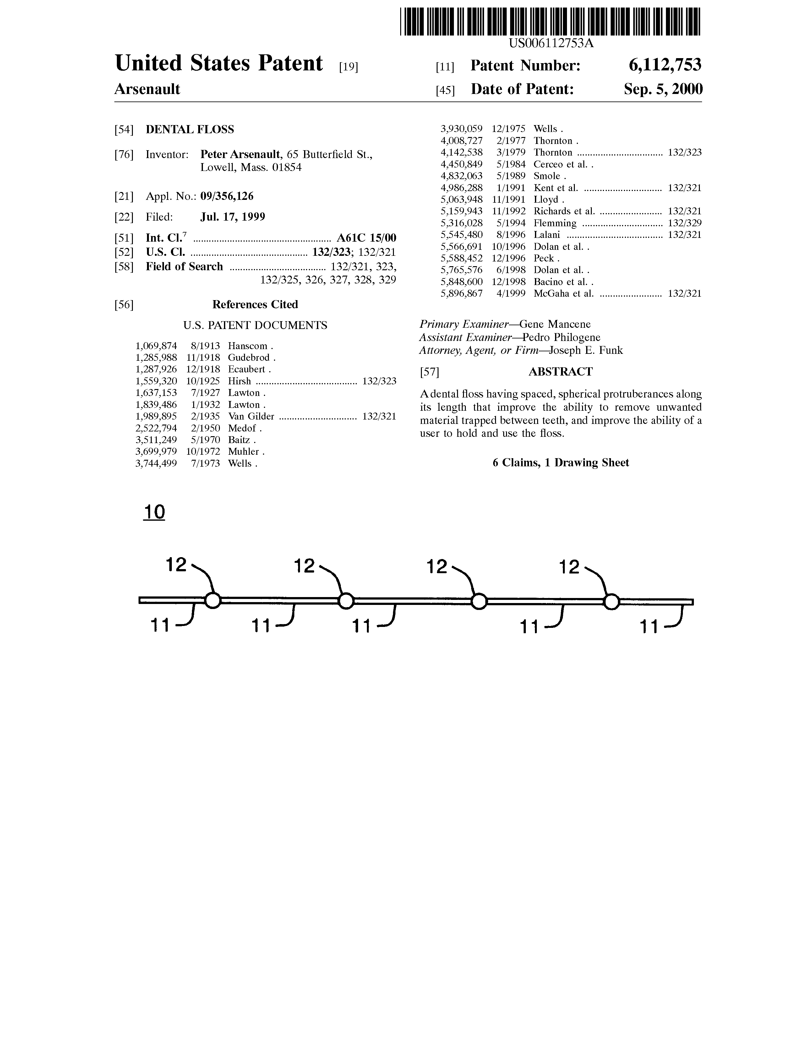 Buy the patent Dental floss (Patent for sale)