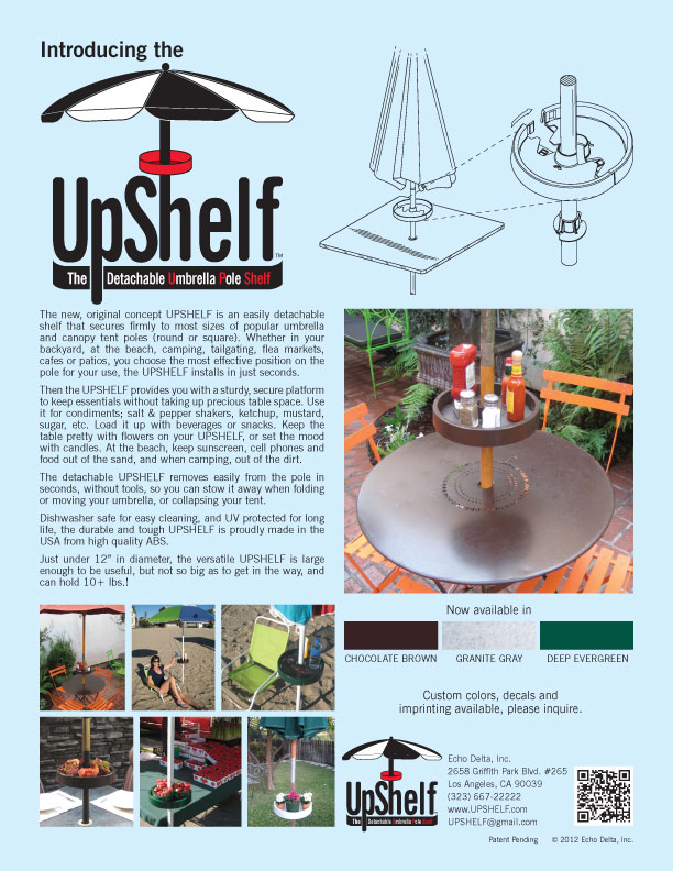 The Patent Upshelf Detachable Umbrella Pole Shelf Share