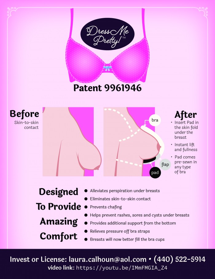 Buy the patent: Bra / Alleviates Breast Sweat, Chafing, & Rashes (Patent  for sale)